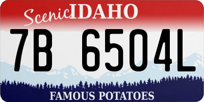 ID license plate 7B6504L