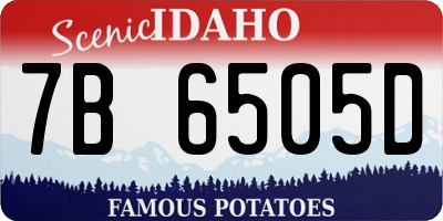 ID license plate 7B6505D