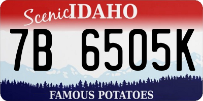 ID license plate 7B6505K