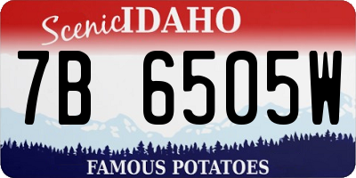 ID license plate 7B6505W