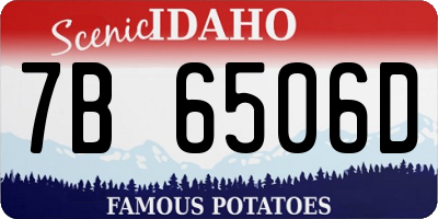 ID license plate 7B6506D