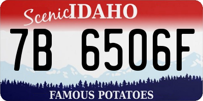 ID license plate 7B6506F