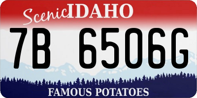 ID license plate 7B6506G