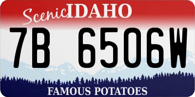 ID license plate 7B6506W