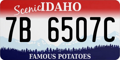 ID license plate 7B6507C