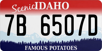 ID license plate 7B6507D