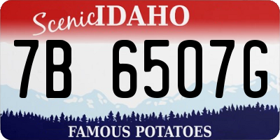 ID license plate 7B6507G