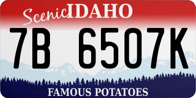 ID license plate 7B6507K