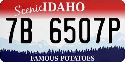ID license plate 7B6507P