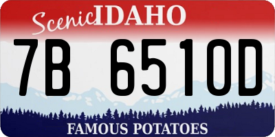 ID license plate 7B6510D