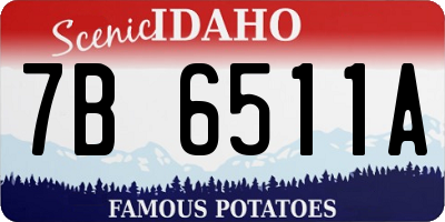 ID license plate 7B6511A