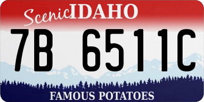 ID license plate 7B6511C