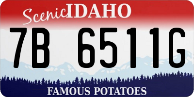 ID license plate 7B6511G