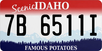ID license plate 7B6511I