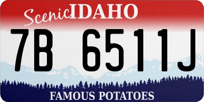 ID license plate 7B6511J