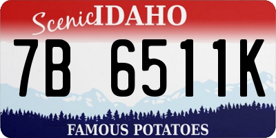 ID license plate 7B6511K