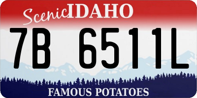 ID license plate 7B6511L