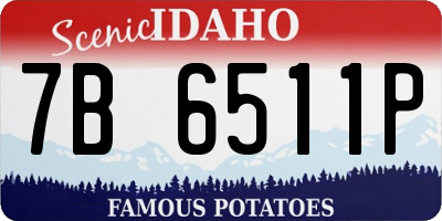 ID license plate 7B6511P