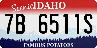 ID license plate 7B6511S