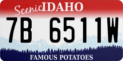 ID license plate 7B6511W