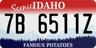 ID license plate 7B6511Z