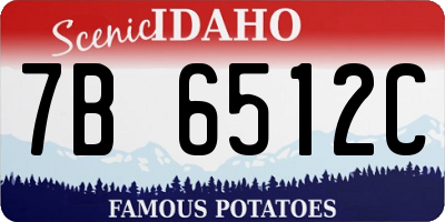 ID license plate 7B6512C