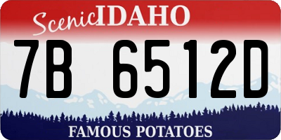 ID license plate 7B6512D