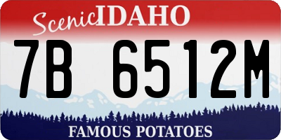 ID license plate 7B6512M