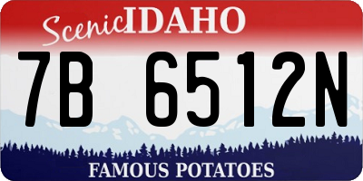 ID license plate 7B6512N