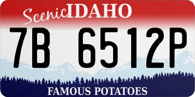 ID license plate 7B6512P