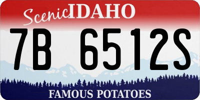 ID license plate 7B6512S