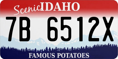 ID license plate 7B6512X