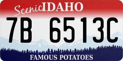 ID license plate 7B6513C