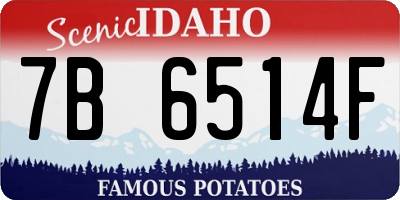 ID license plate 7B6514F