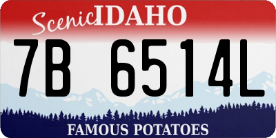 ID license plate 7B6514L
