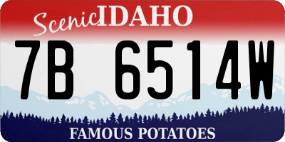 ID license plate 7B6514W