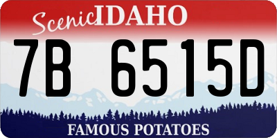ID license plate 7B6515D