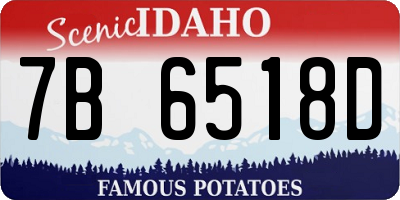 ID license plate 7B6518D