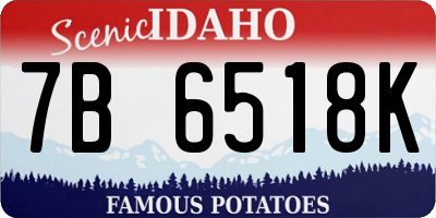 ID license plate 7B6518K