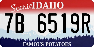 ID license plate 7B6519R