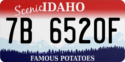 ID license plate 7B6520F