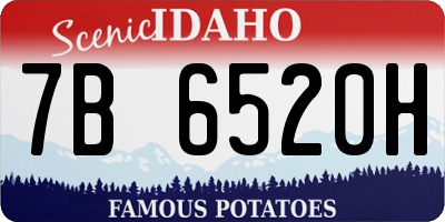ID license plate 7B6520H