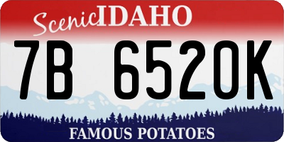 ID license plate 7B6520K
