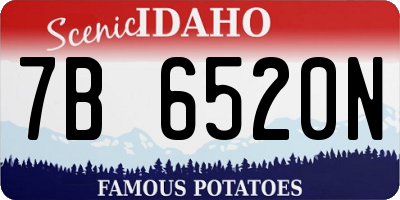 ID license plate 7B6520N