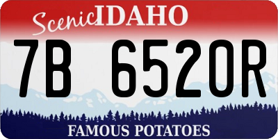 ID license plate 7B6520R