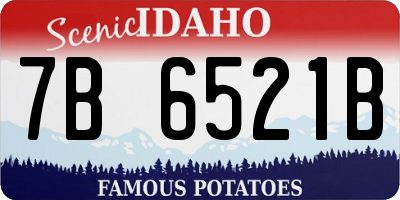 ID license plate 7B6521B