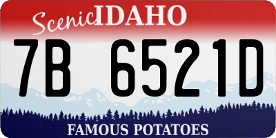 ID license plate 7B6521D