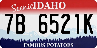 ID license plate 7B6521K