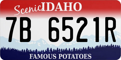 ID license plate 7B6521R