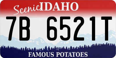 ID license plate 7B6521T